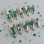 KATSEYE Gnarly High-Gloss Chrome Nails