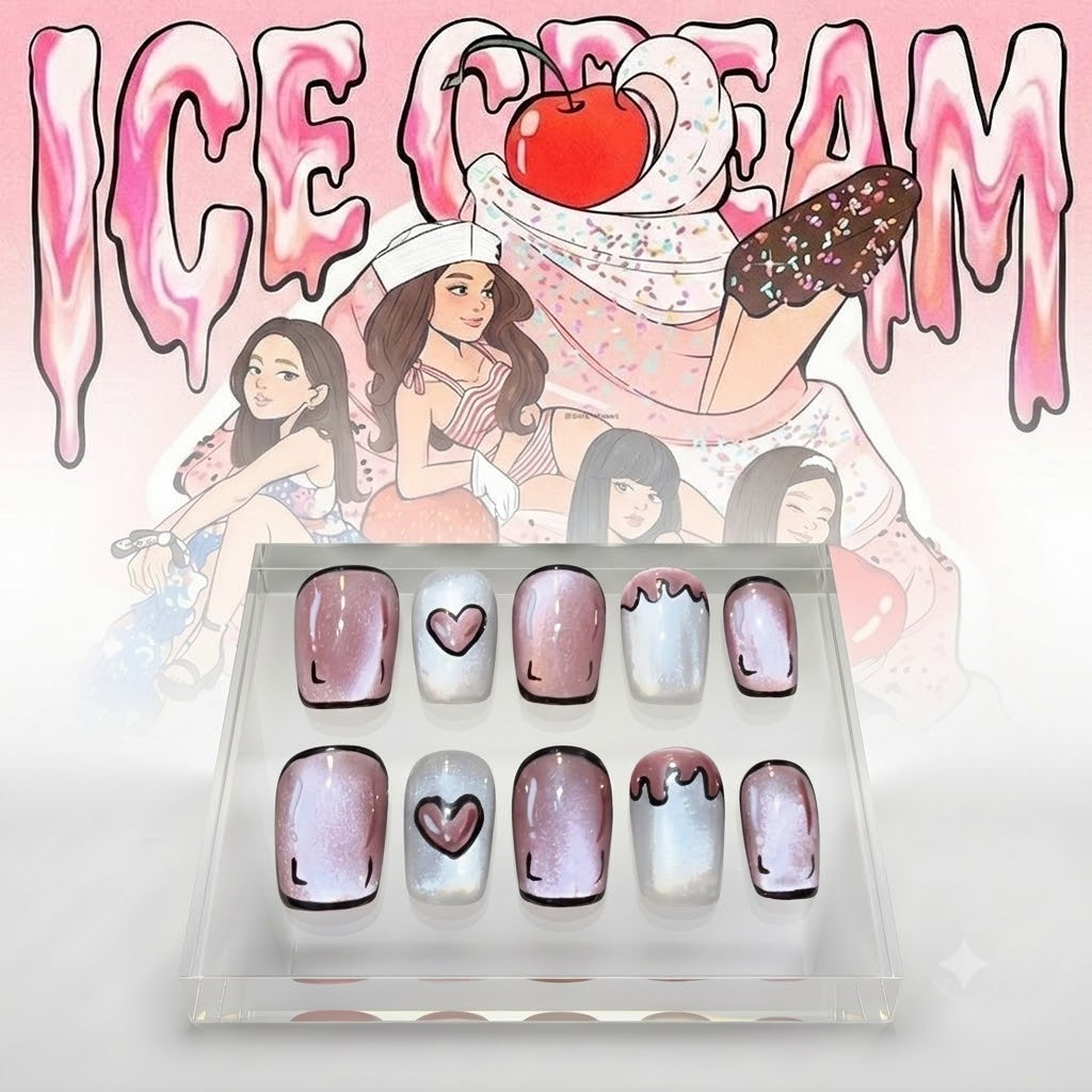 BLACKPINK x Selena Gomez Ice Cream Press-On Nails