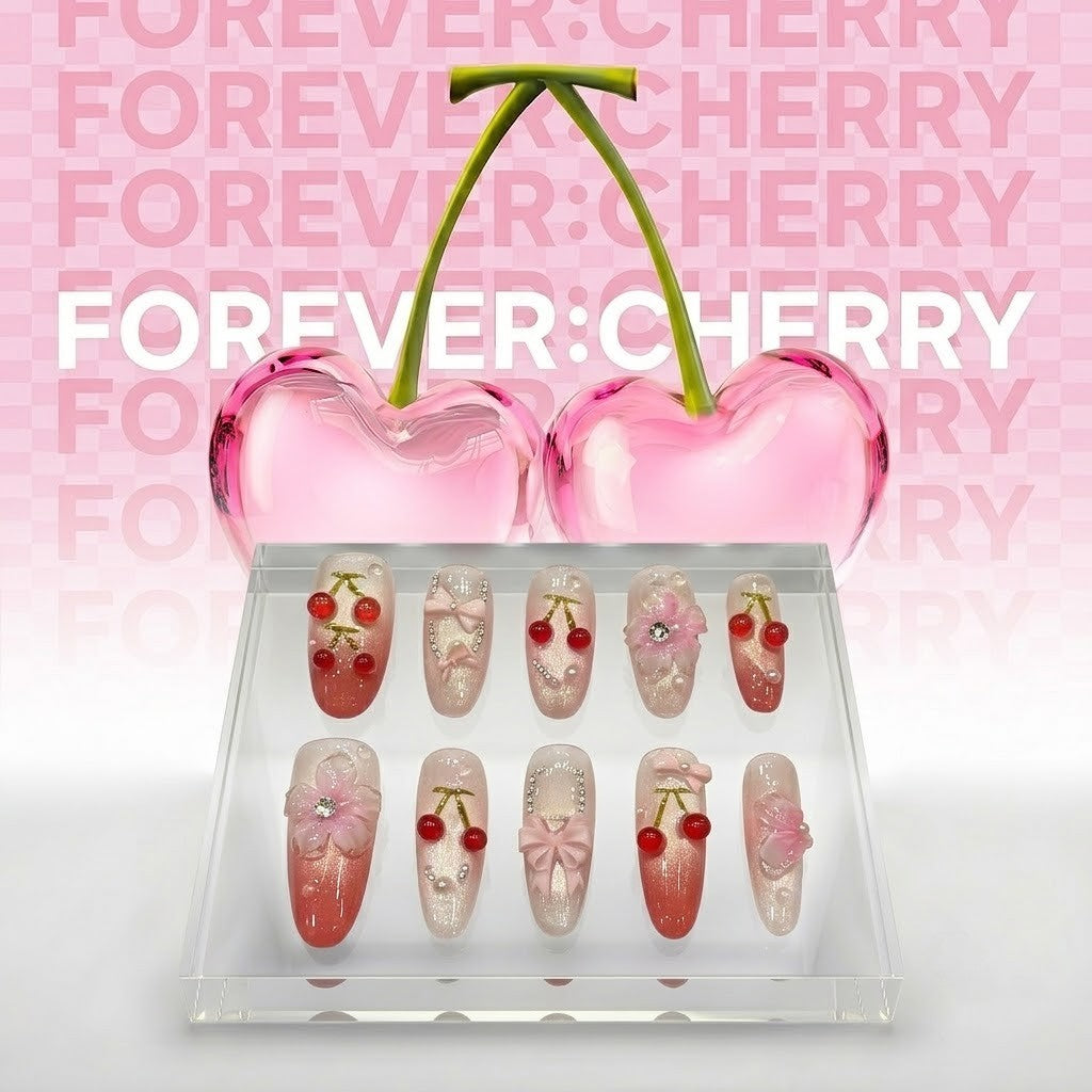 Wonyoung Forever Cherry Press-On Nails (Long Ver. 3)