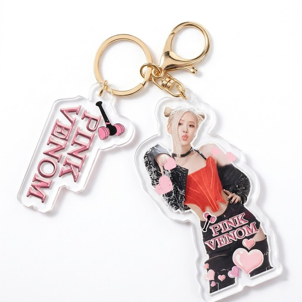 BLACKPINK Pink Venom Portrait Keyring
