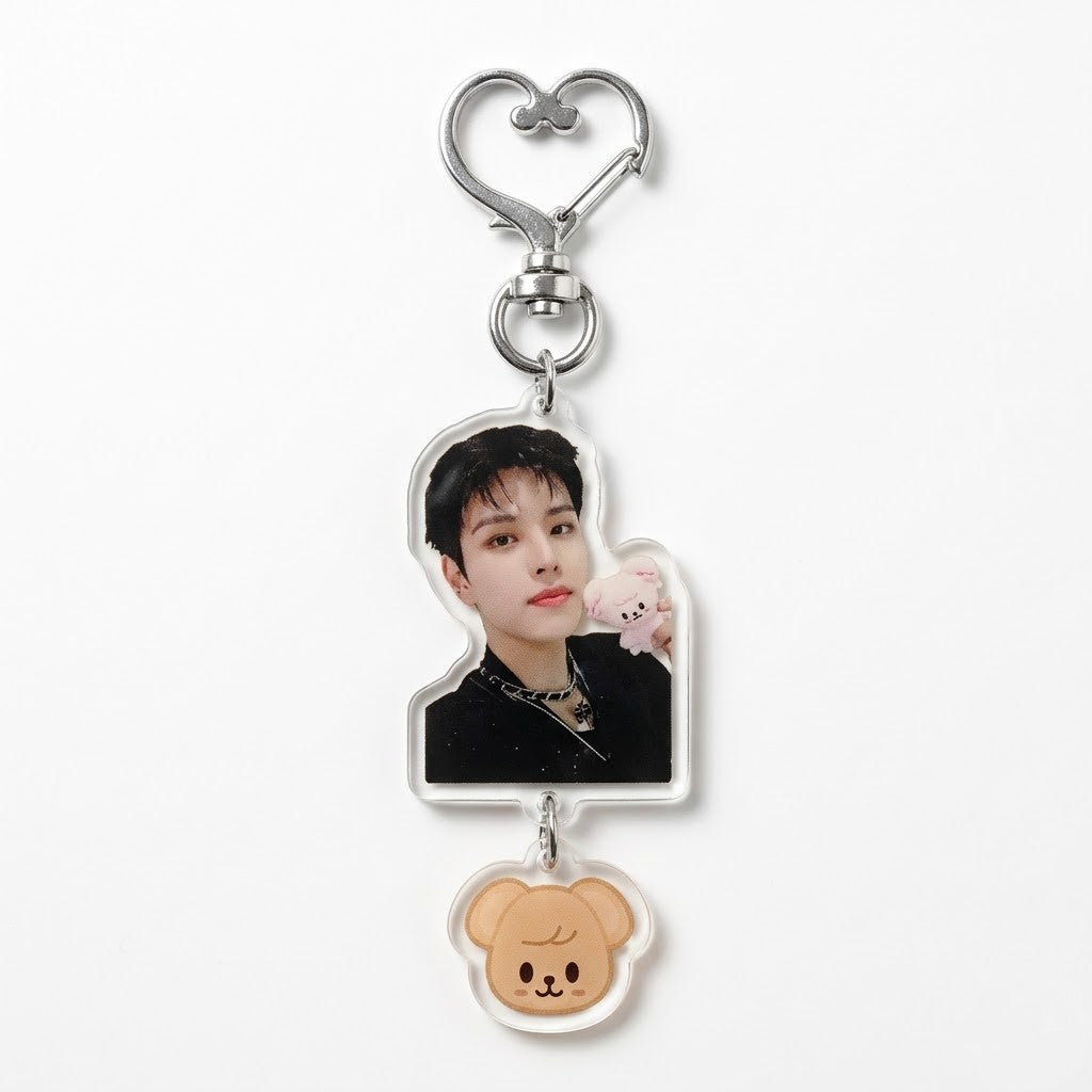 Stray Kids Dual-Pendant Heart Keyring