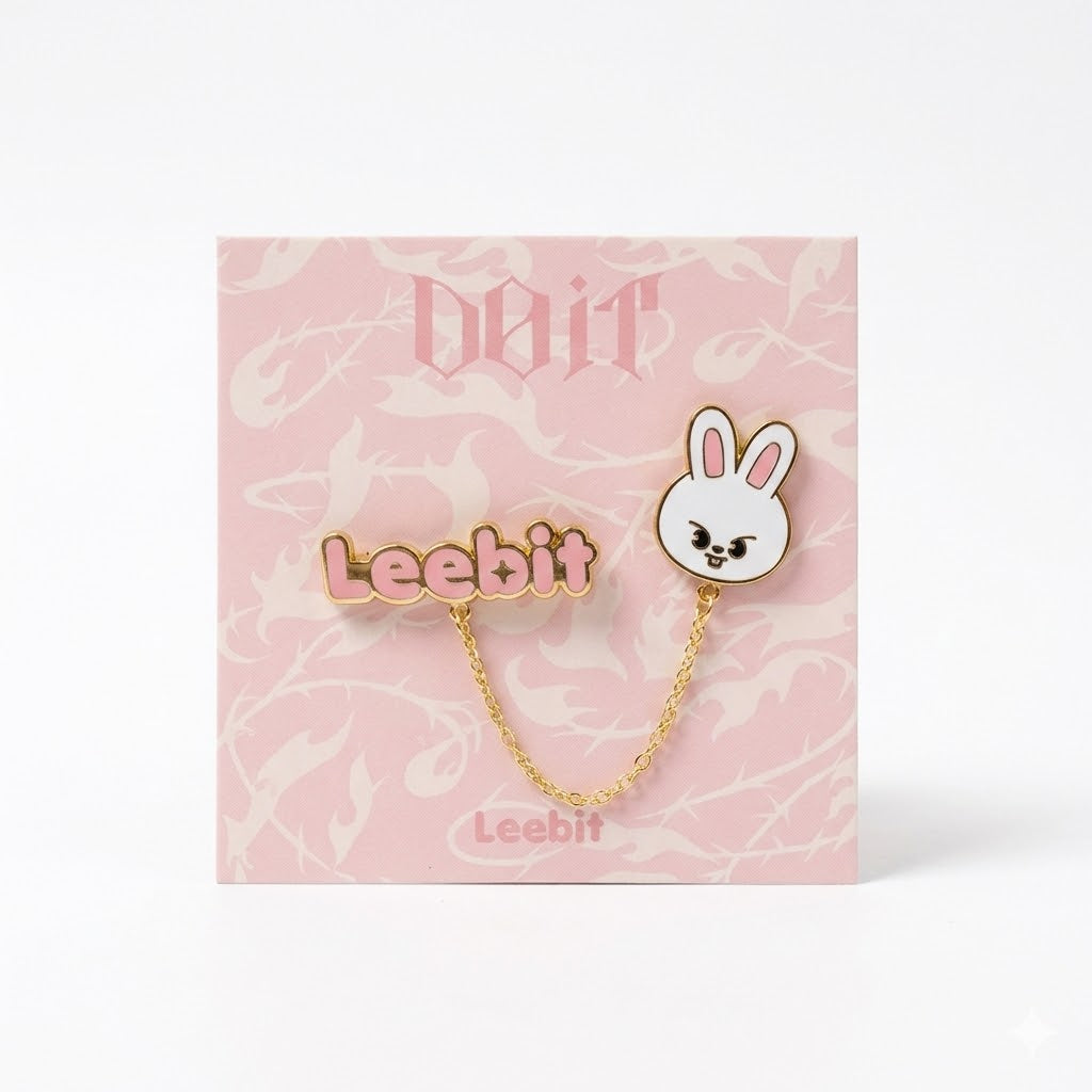 SKZOO Gold Chain Name Brooch