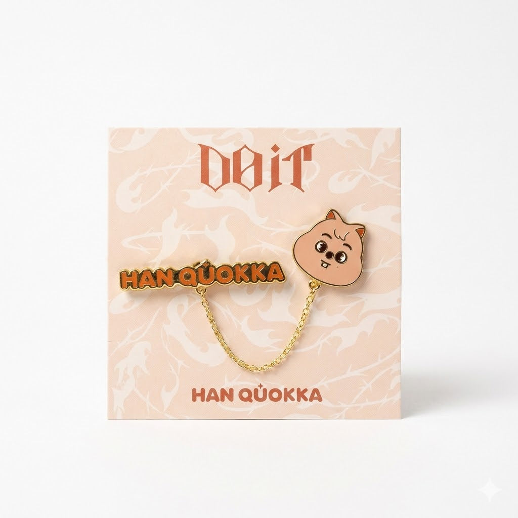 SKZOO Gold Chain Name Brooch