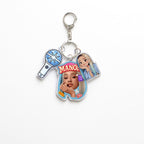 KATSEYE "Pinky Up" Triple-Charm Acrylic Keyring
